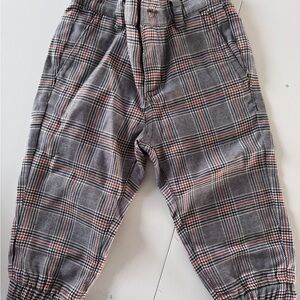 Janie and Jack Plaid Pants in Brown and Orange